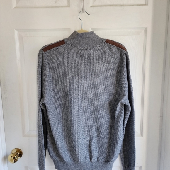 Alcott Gray Half Zip Sweater Cotton/cashmere Blend - Picture 2 of 8